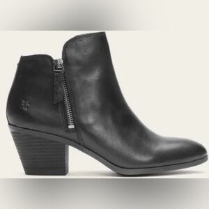 Frye Judith Leather Boho Western Ankle Boots Black Size 6.5